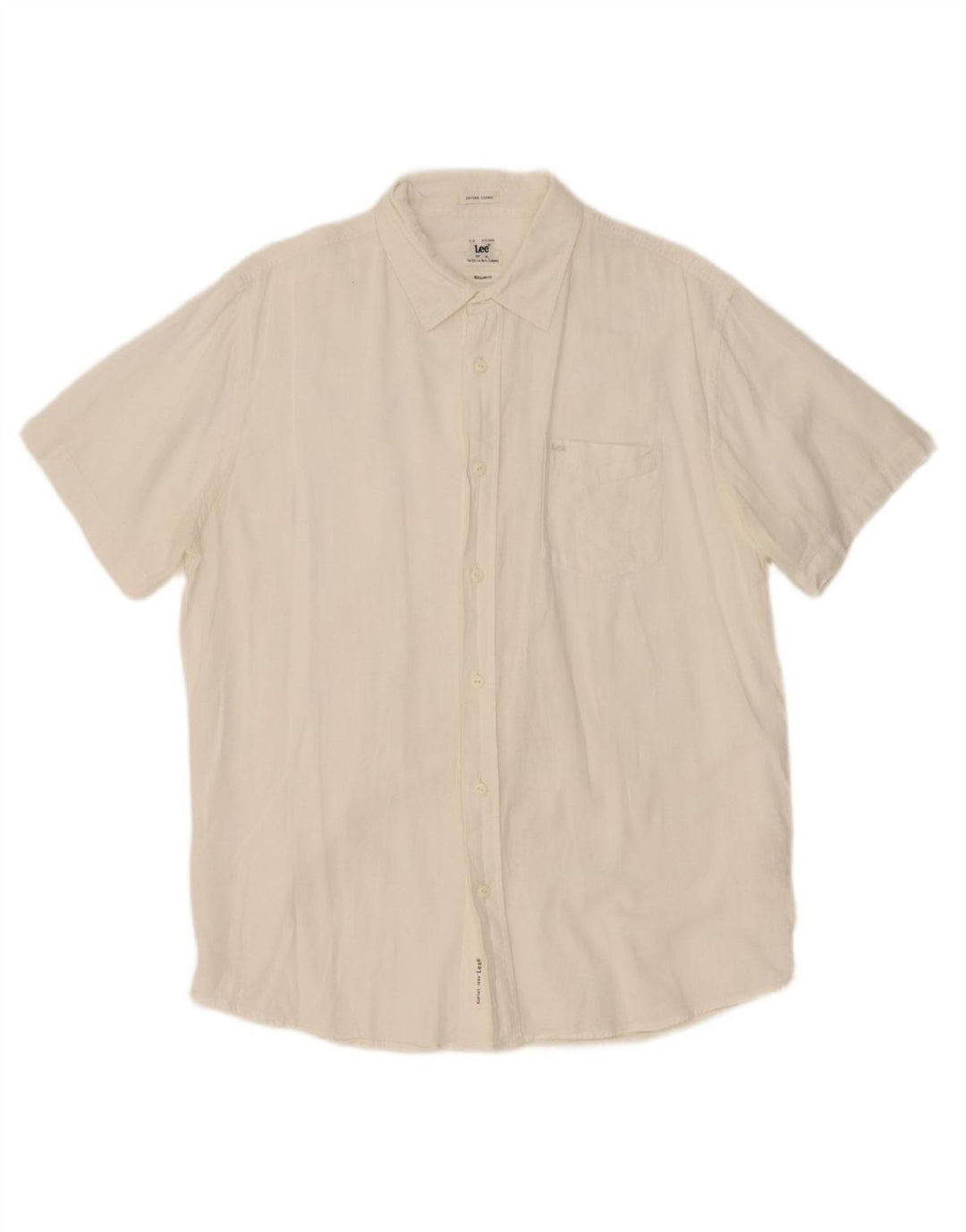 Camisa masculina de manga curta LEE Regular Fit XL algodão branco