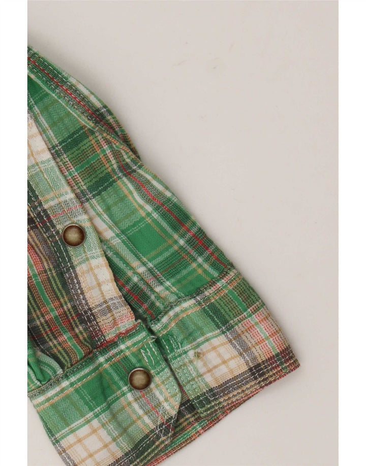 Wrangler Camisa masculina de flanela slim fit pequena verde xadrez de algodão
