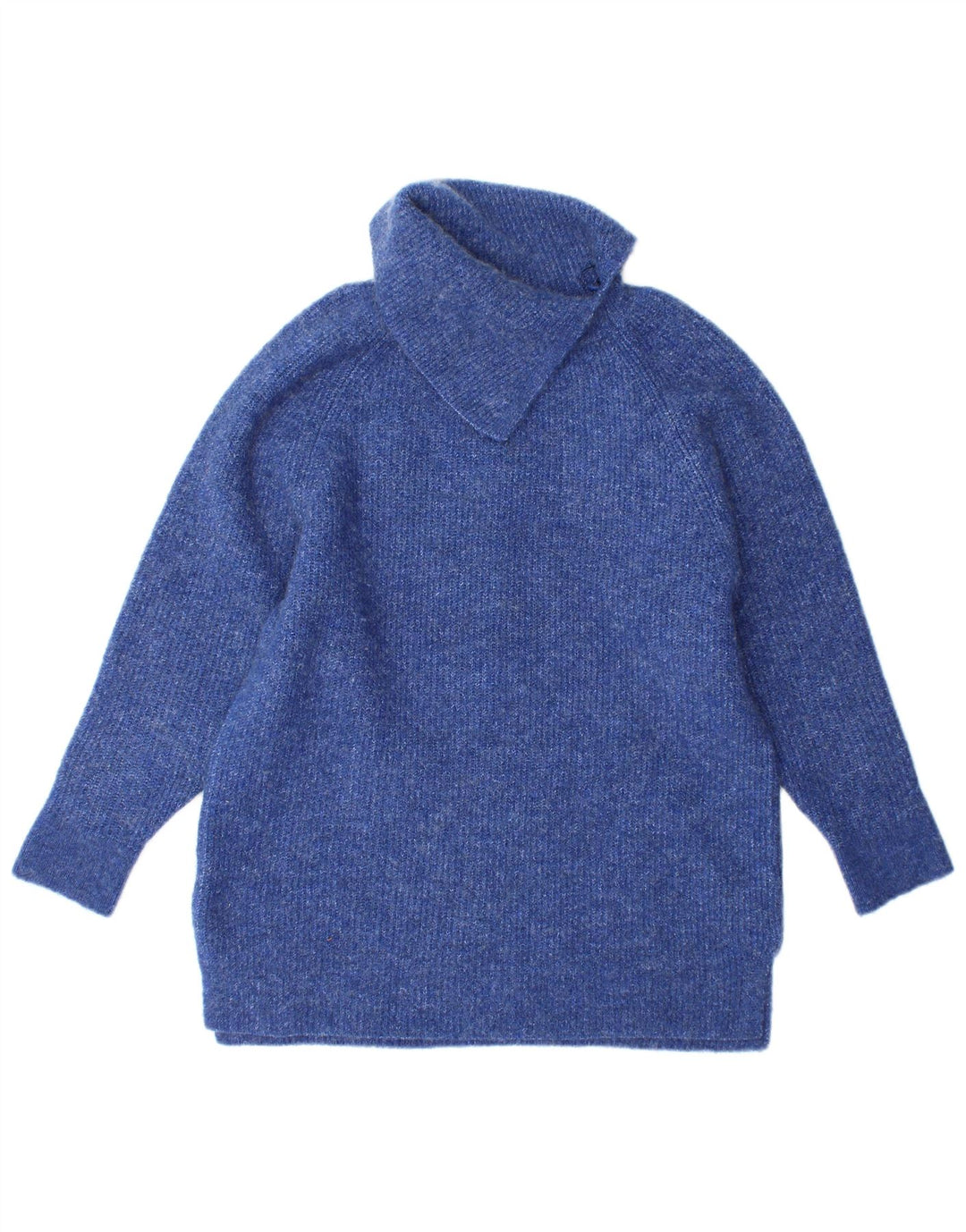 Suéter feminino Monsoon com gola redonda e gola redonda UK 10 acrílico azul pequeno