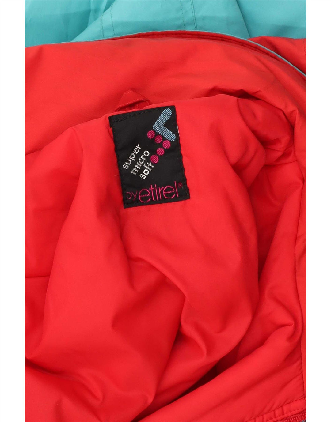 Macacão masculino de esqui com capuz Etirel pequeno bloco colorido vermelho
