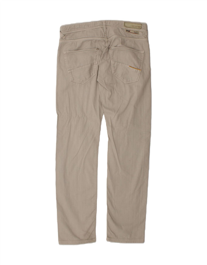 MELTIN' POT Mens Straight Casual Trousers W34 L34 Grey Cotton Vintage Meltin' Pot and Second-Hand Meltin' Pot from Messina Hembry 