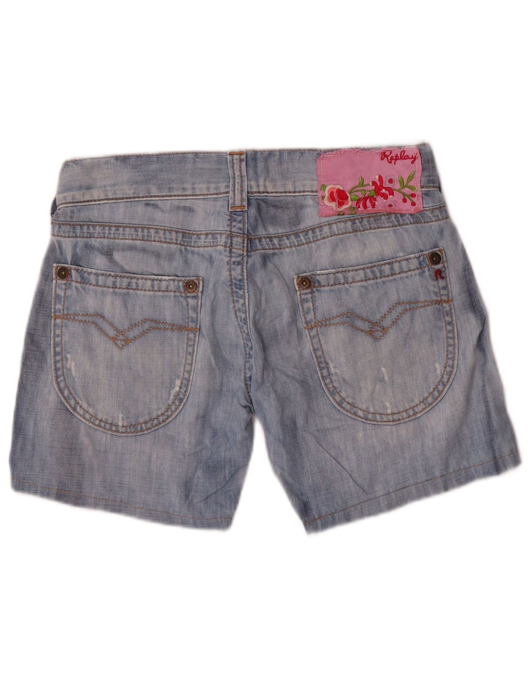 Shorts jeans feminino Replay W27 pequeno azul algodão
