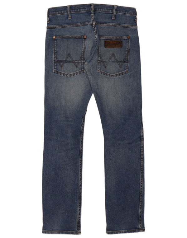 Wrangler Masculino Spencer Straight Slim Jeans W32 L34 Azul Algodão