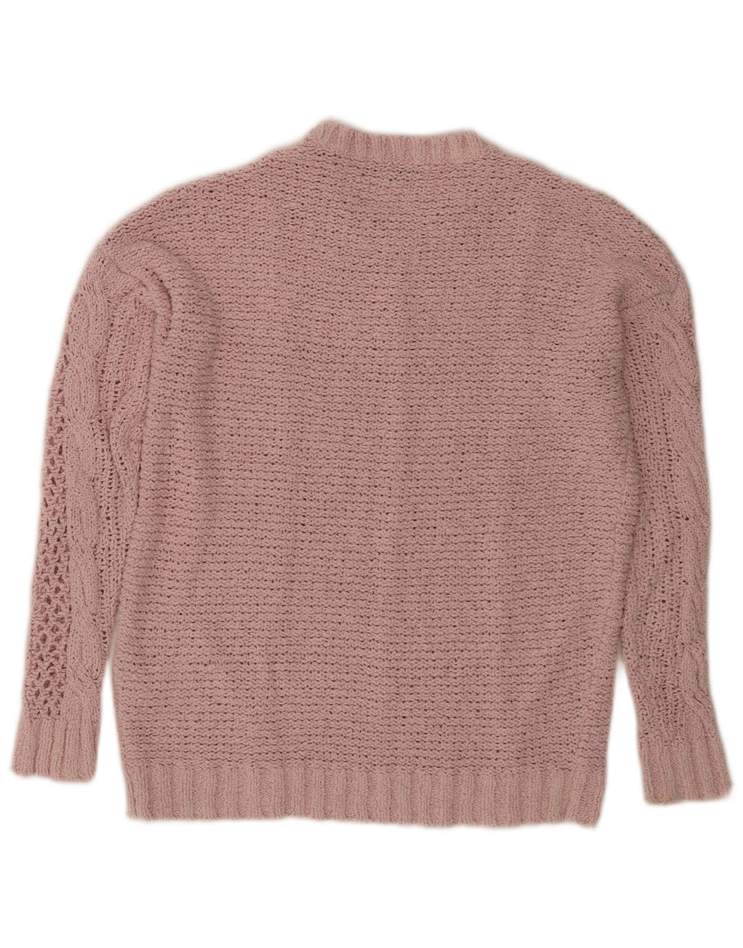 Suéter feminino Marks & Spencer com gola redonda grande, Reino Unido 10 pequeno rosa