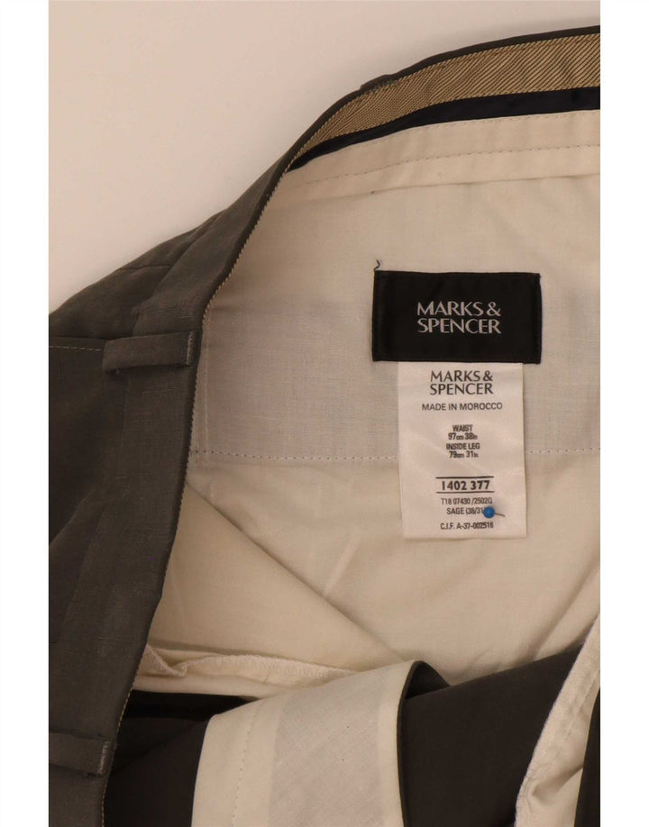 Calça masculina Marks & Spencer Pegged Suit W38 L31 cinza Lyocell