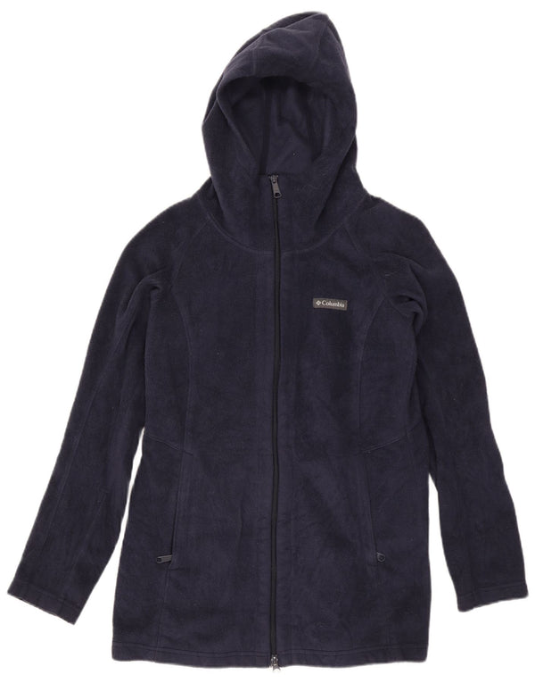 Jaqueta de lã com capuz feminina Columbia UK 14 poliéster azul marinho médio