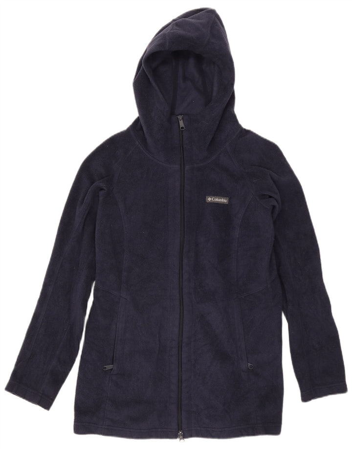 Jaqueta de lã com capuz feminina Columbia UK 14 poliéster azul marinho médio
