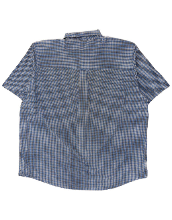 Camisa masculina de manga curta Chaps XL azul xadrez algodão