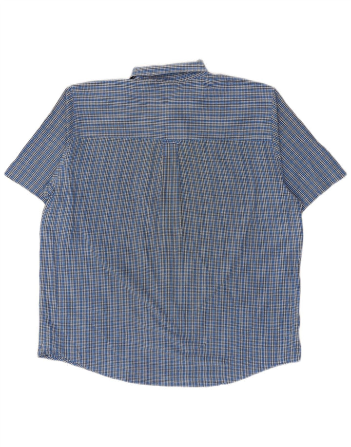 Camisa masculina de manga curta Chaps XL azul xadrez algodão