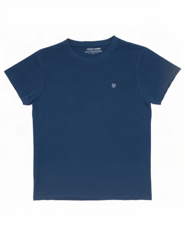 Jack & Jones Mens Slim Fit Camiseta Top Grande Algodão Azul Marinho
