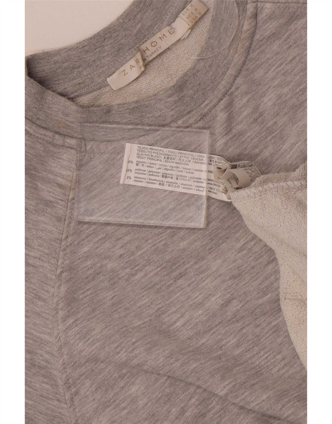 Zara moletom feminino oversized jumper UK 14 algodão cinza médio