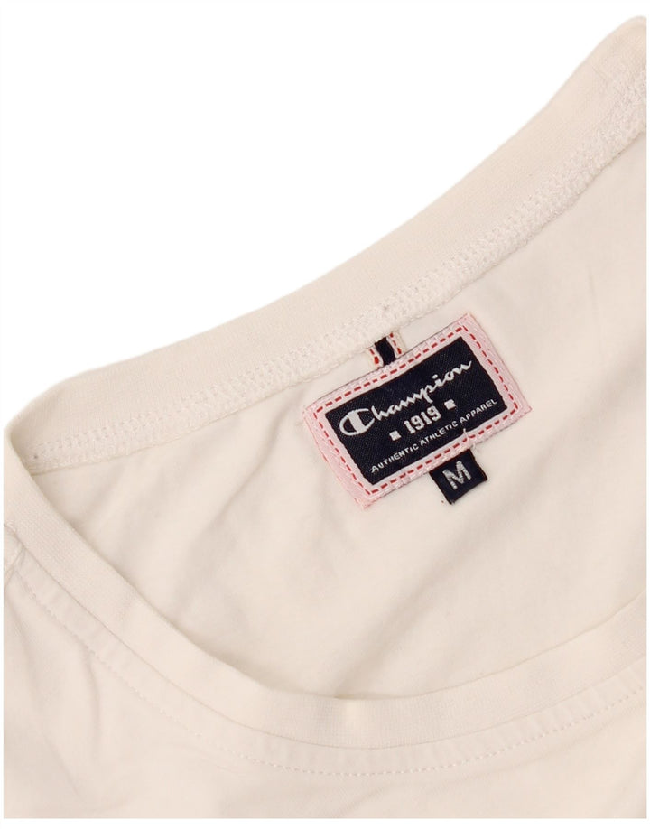 Camiseta feminina estampada Champion UK 12 médio branco