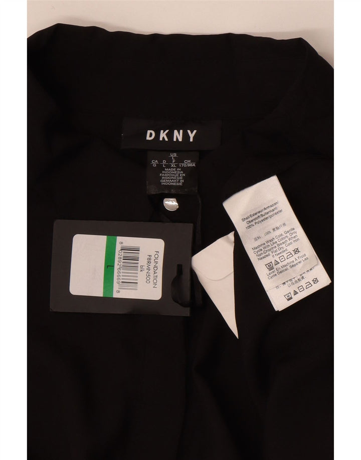 Blusa camisa feminina Dkny Reino Unido 16 grande poliéster preto