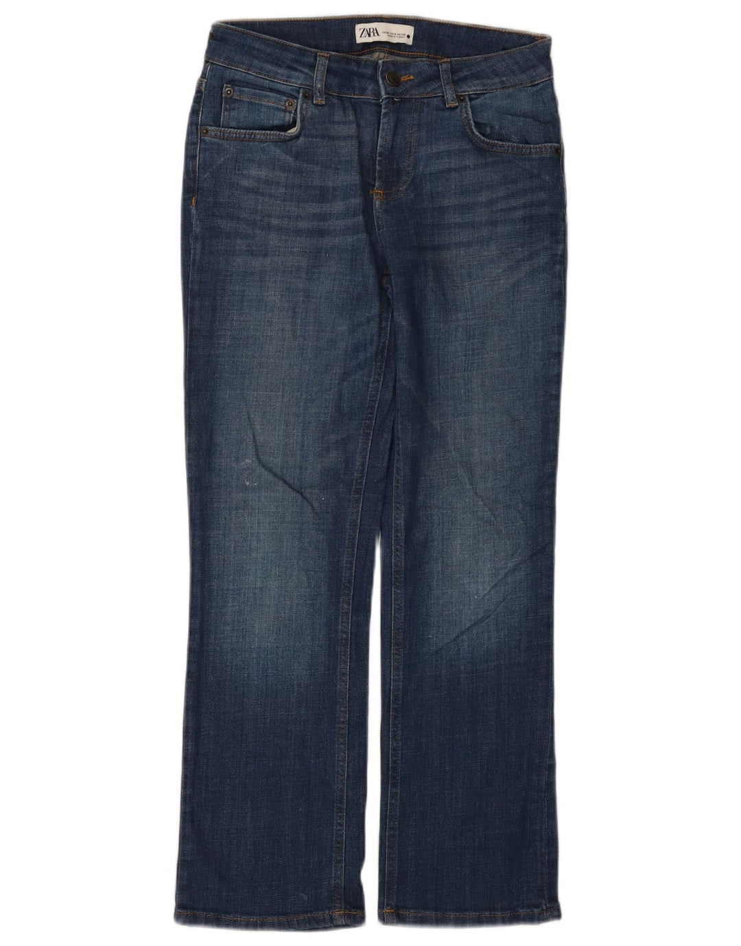 Zara Womens Bootcut Jeans EU 38 Pequeno W28 L27 Azul Marinho Algodão