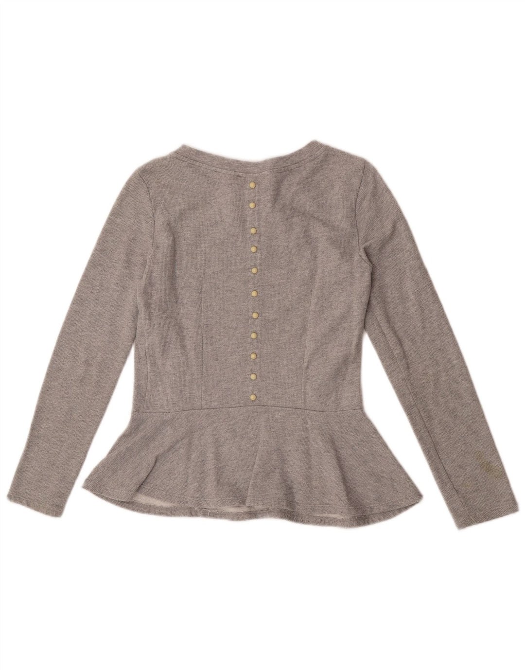 Blusa feminina de manga comprida MET UK 10 algodão cinza pequeno