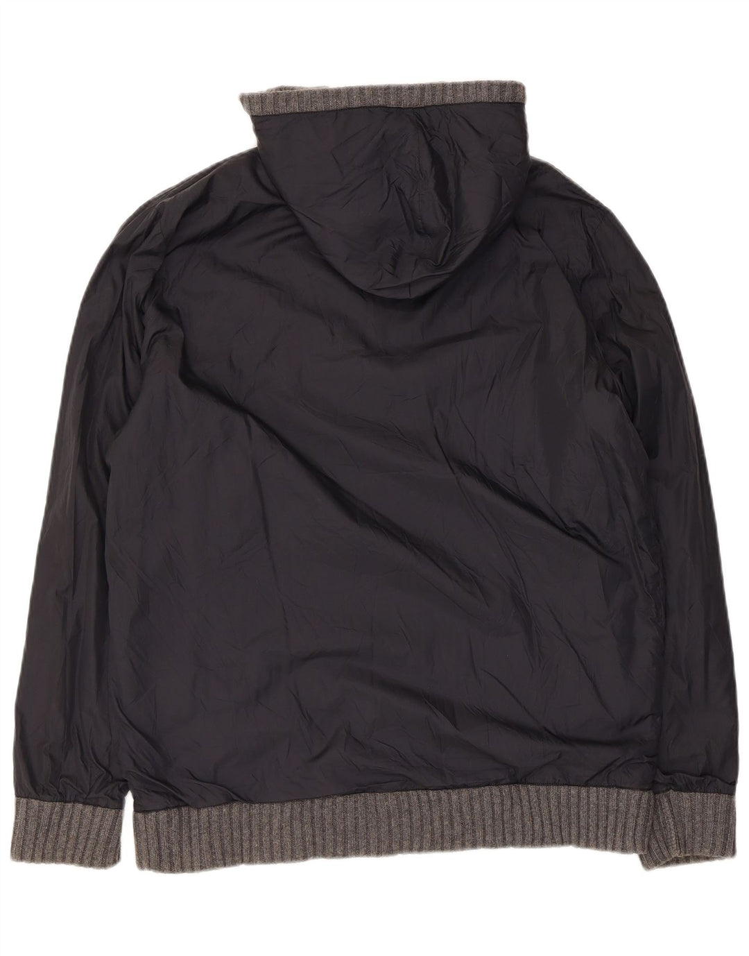 Jaqueta masculina reversível de malha com capuz Massimo Dutti Reino Unido 42 XL cinza