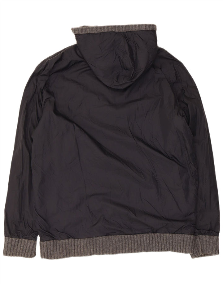 Jaqueta masculina reversível de malha com capuz Massimo Dutti Reino Unido 42 XL cinza