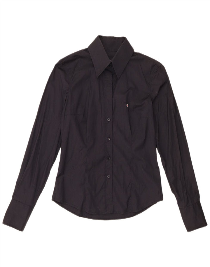 Camisa feminina Gant Reino Unido 8 pequena algodão azul marinho