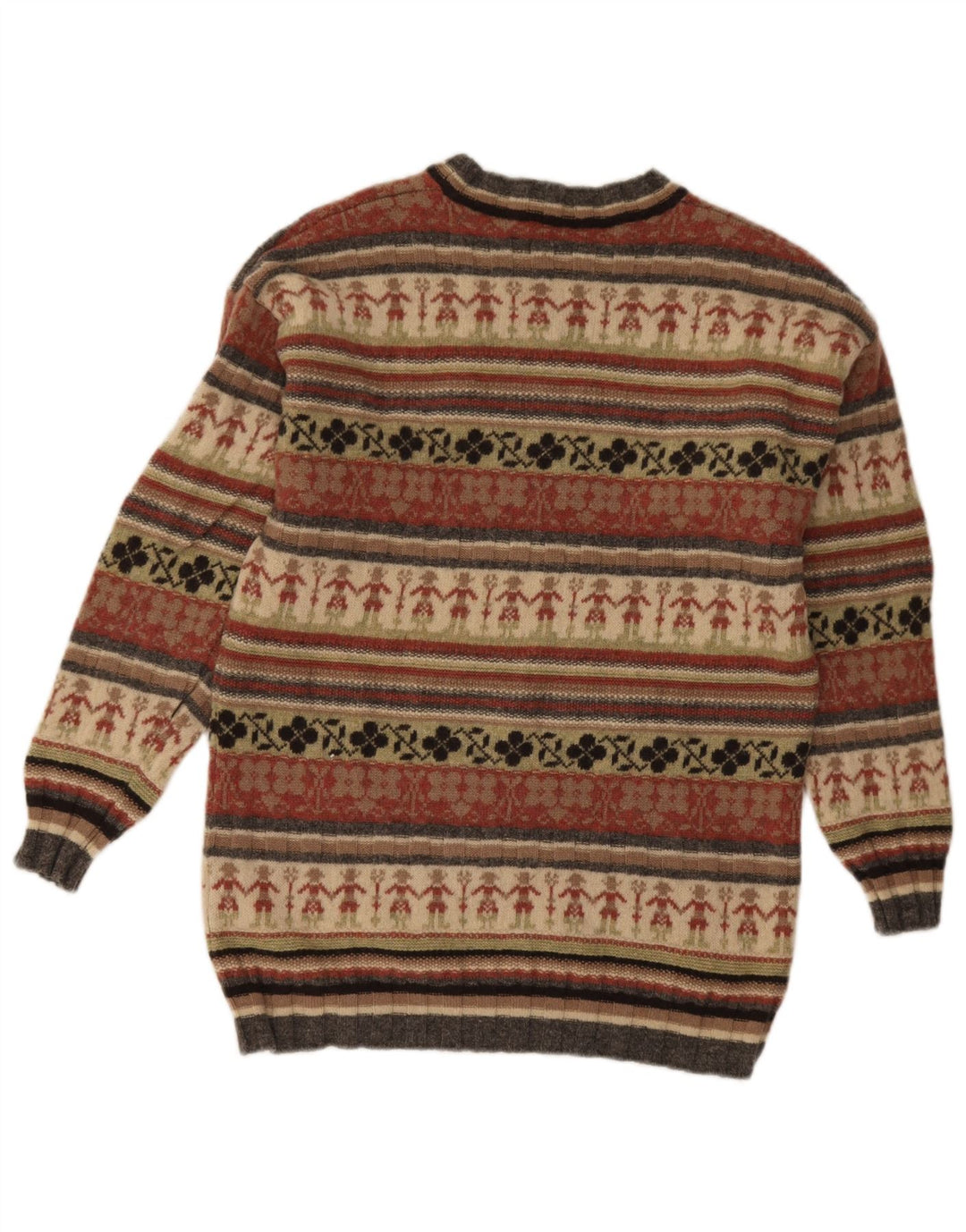 Suéter feminino Stefanel com gola redonda, Reino Unido 14 médio multicolorido