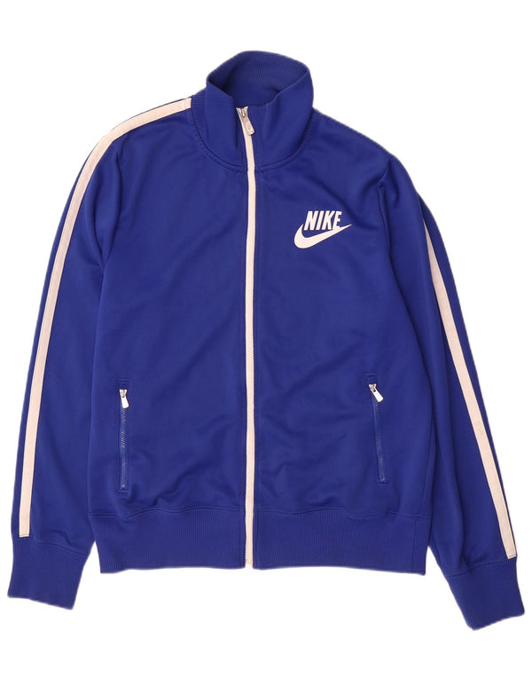 NIKE Mens Graphic Tracksuit Top Jacket Médio Azul Colourblock Poliéster