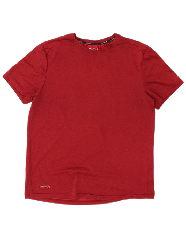 Camiseta masculina RUSSELL ATLÉTICA Dri-Power UK 38/40 poliéster vermelho médio