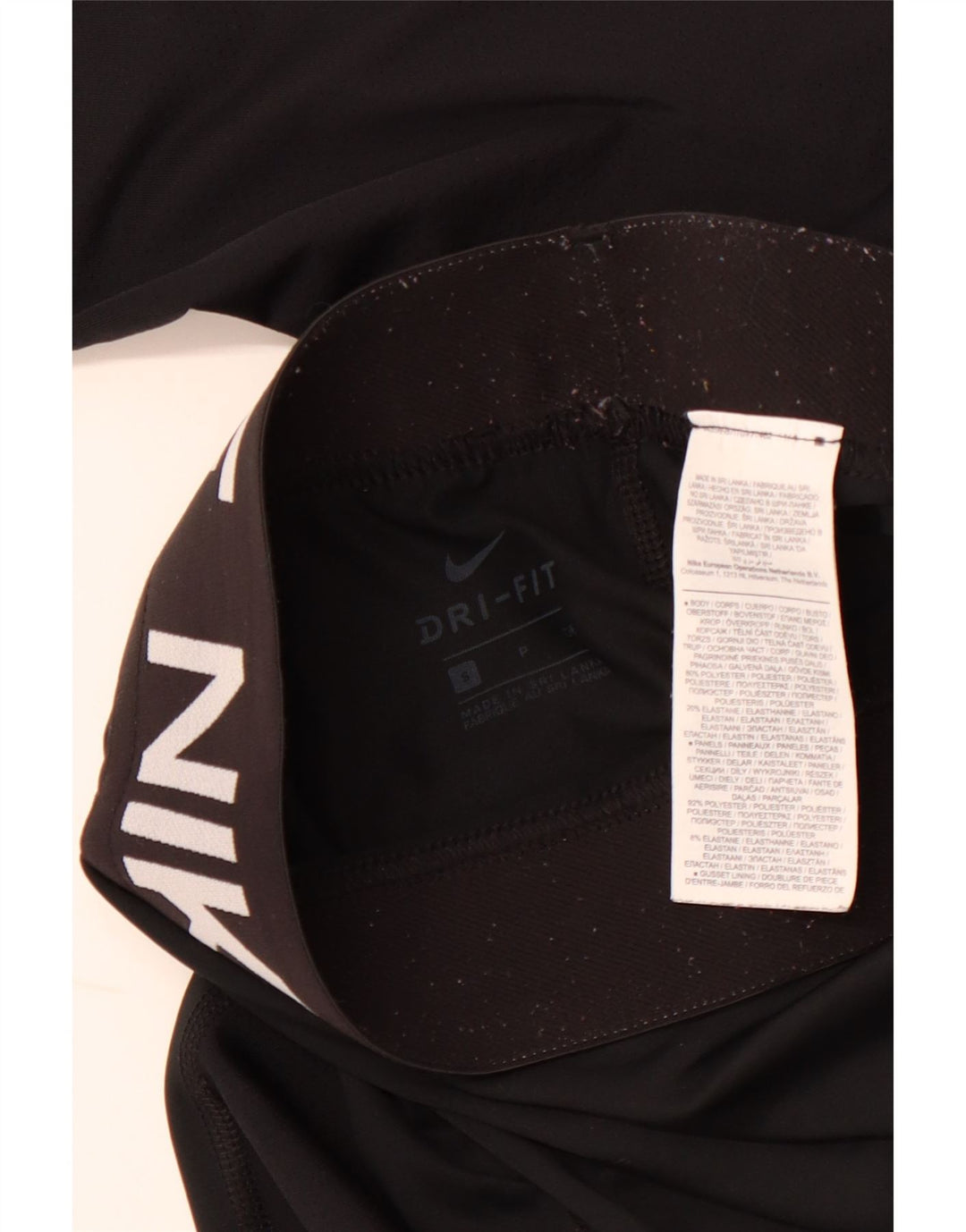 Leggings femininas Nike Dri Fit Graphic UK 8 pequenas pretas de poliéster