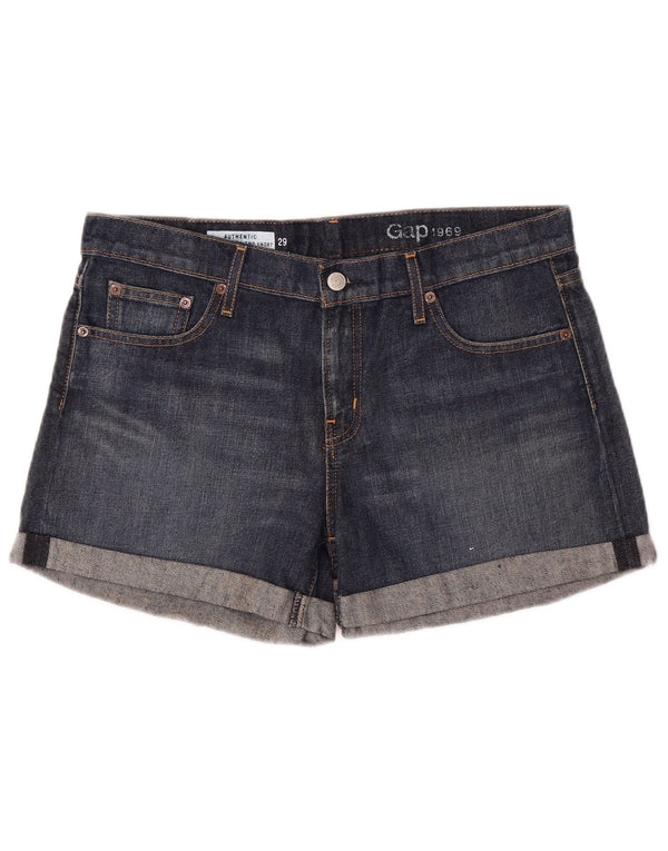 Shorts jeans feminino Gap UK 12 médio W32 algodão azul