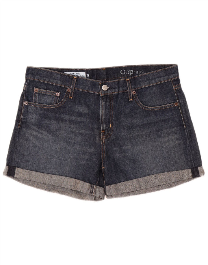 Shorts jeans feminino Gap UK 12 médio W32 algodão azul