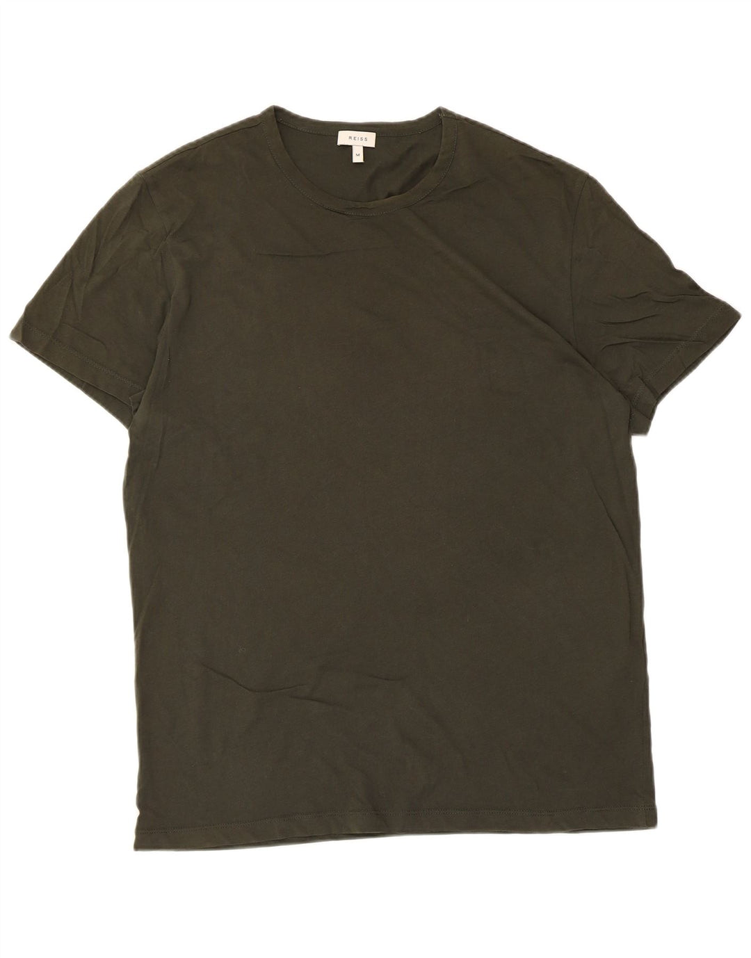 Camiseta masculina Reiss Top médio de algodão cáqui