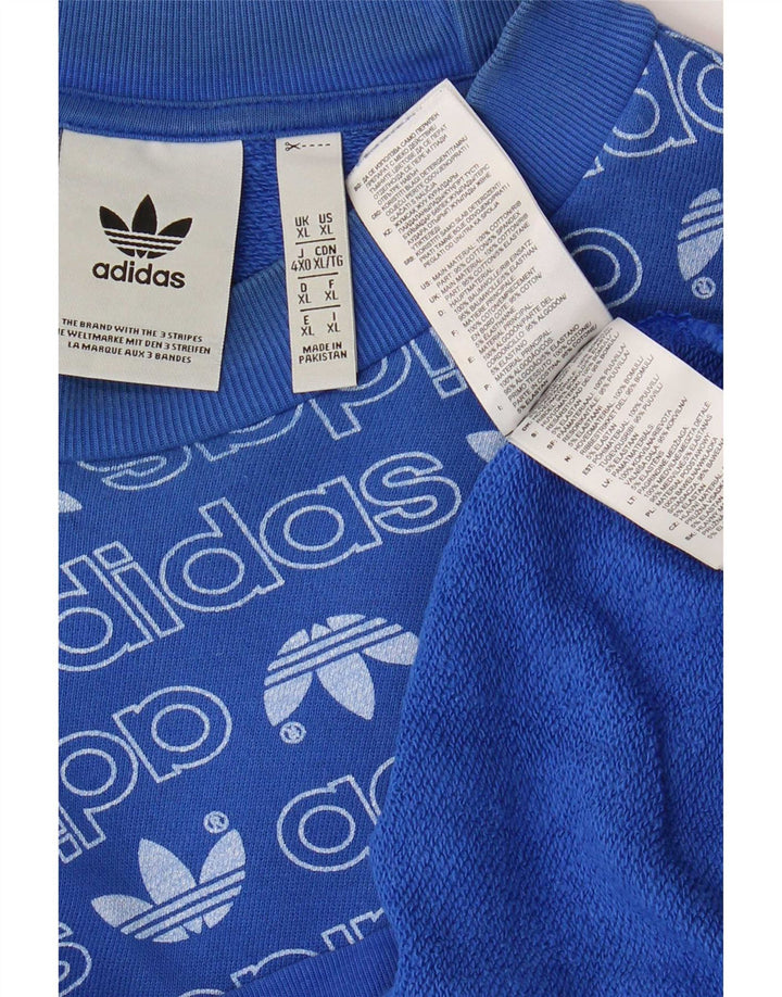 Adidas Mens Graphic Moletom Jumper XL Azul Algodão