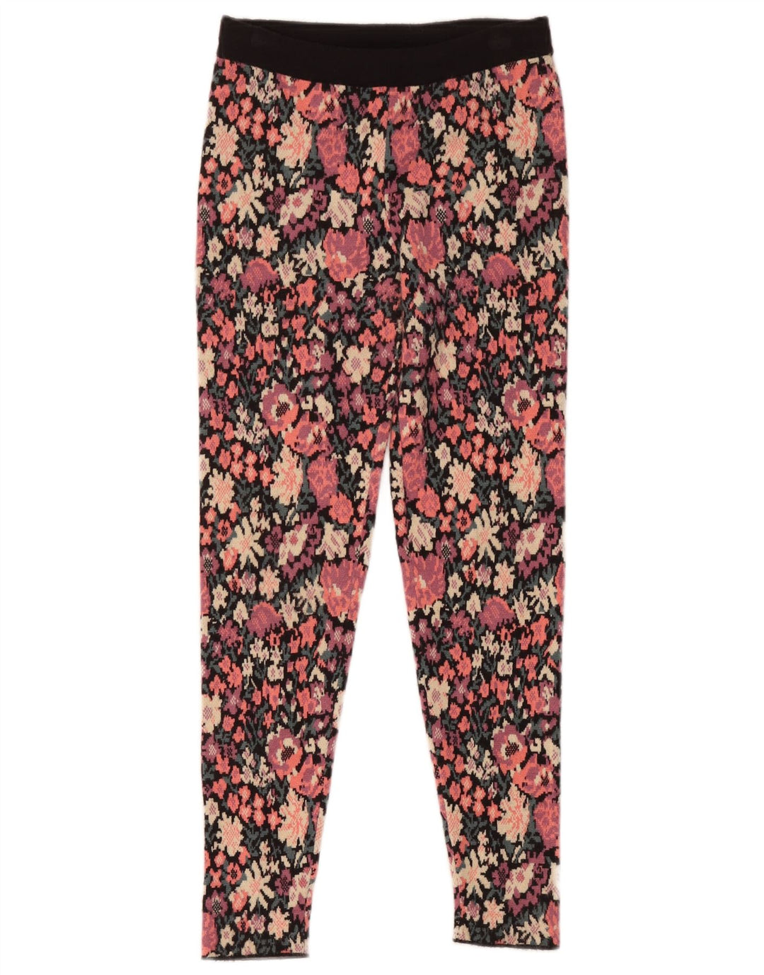 Zara Womens Leggings UK 8 Pequeno Poliéster Floral Multicolorido