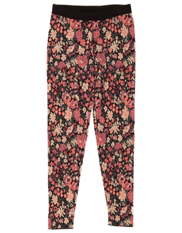 Zara Womens Leggings UK 8 Pequeno Poliéster Floral Multicolorido