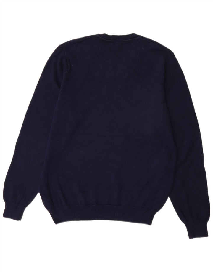 Suéter masculino Marks & Spencer regular fit com decote em V azul marinho médio