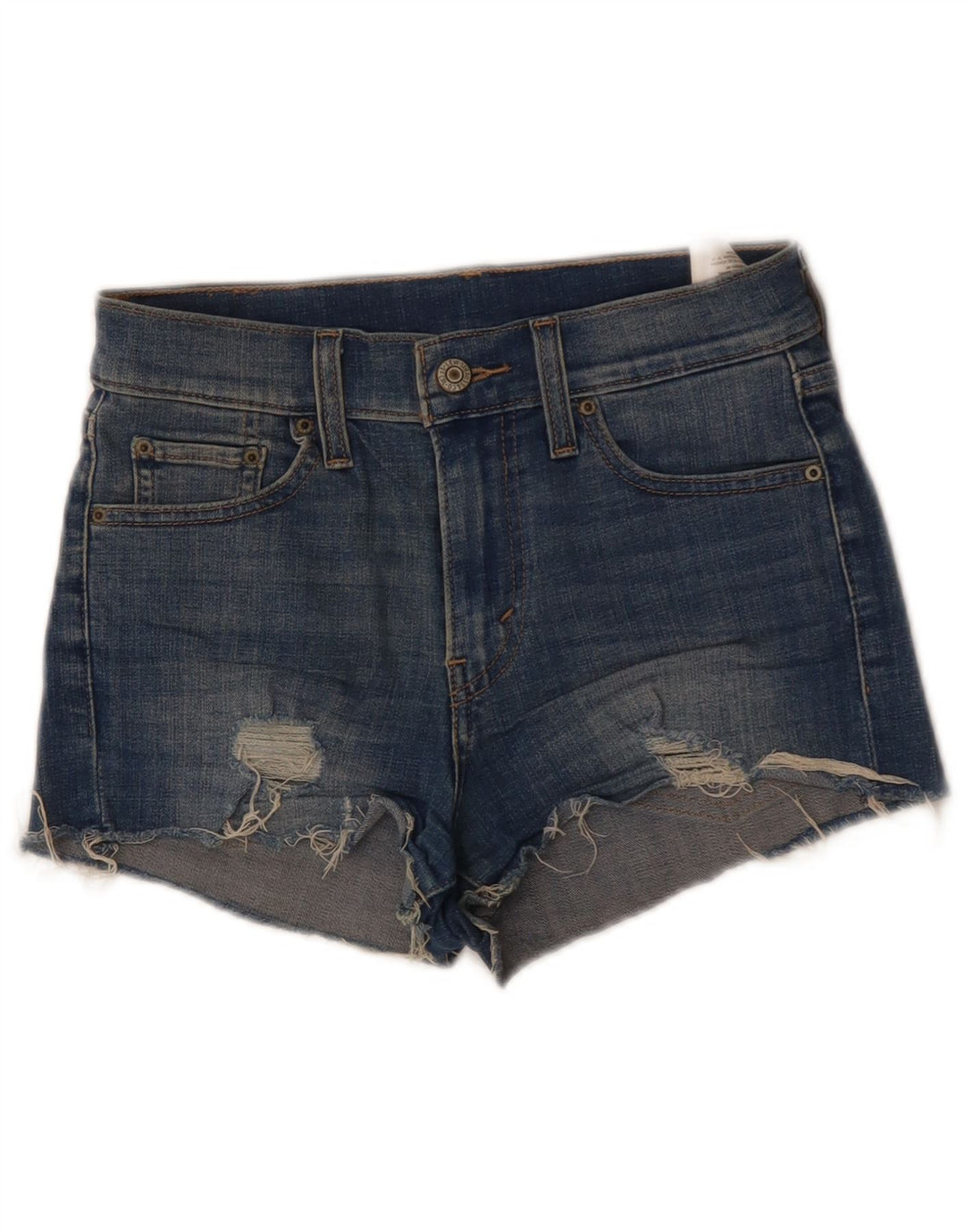 Shorts jeans feminino 501 desgastado da LEVI'S W24 XS azul algodão
