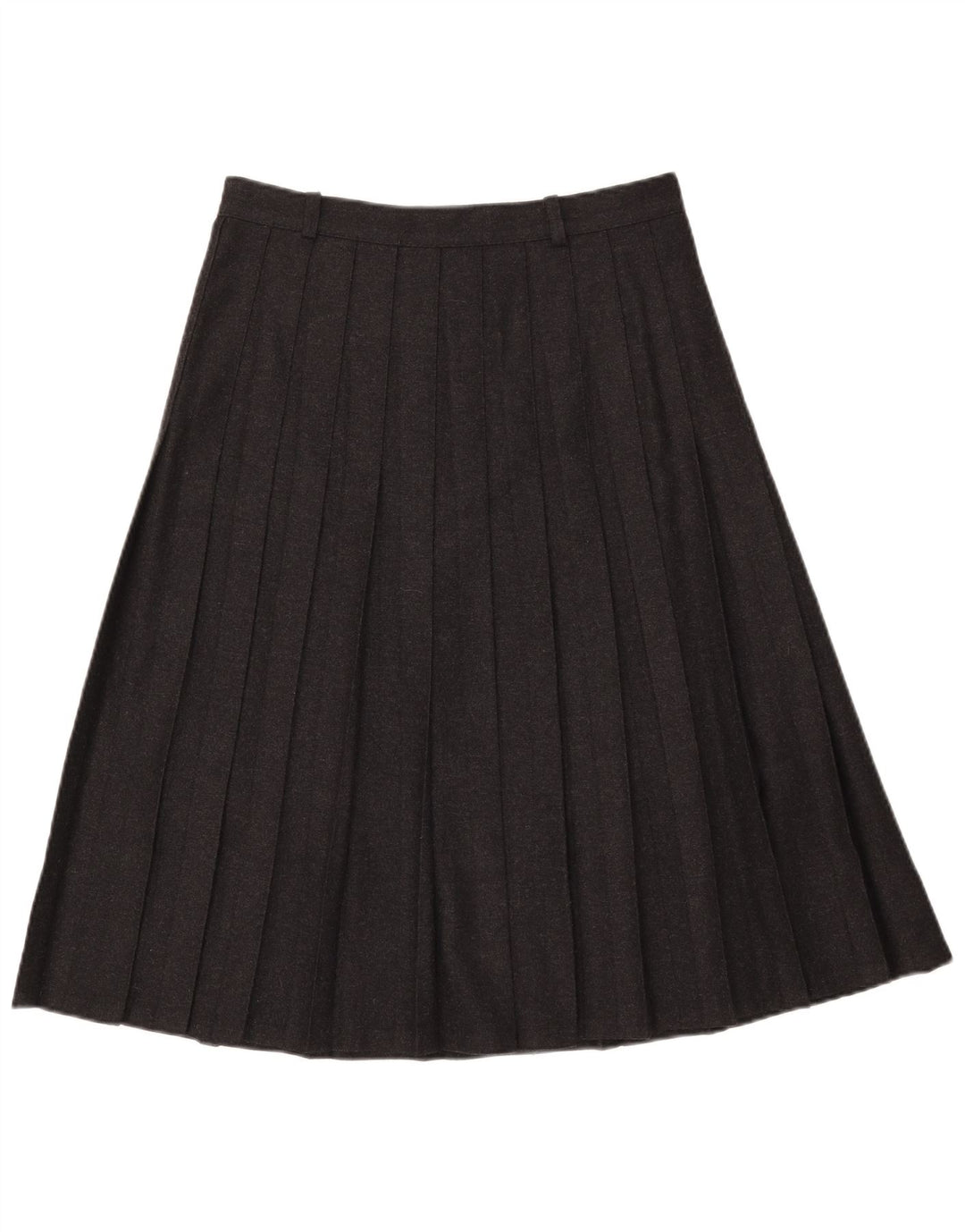 Saia plissada feminina vintage W29 lã cinza médio