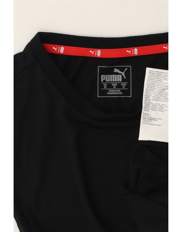 Puma Mens Colete Top Médio Algodão Preto