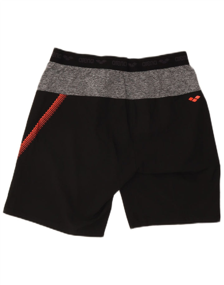 Arena Mens Graphic Natação Shorts Médio Preto Colourblock Poliéster