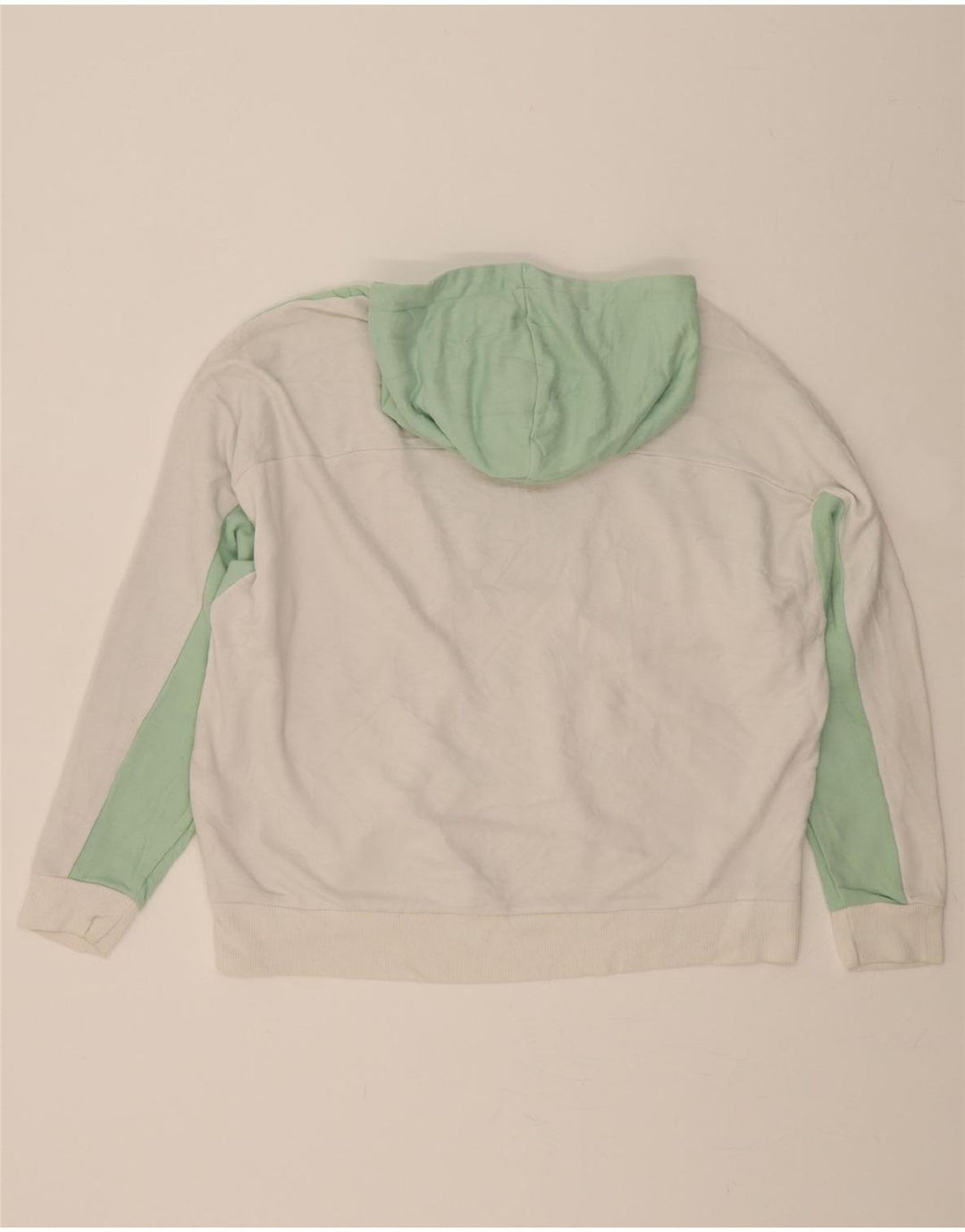 PUMA Womens Oversized Hoodie Jumper UK 16 Large Green Colourblock Cotton Vintage Puma and Second-Hand Puma from Messina Hembry 