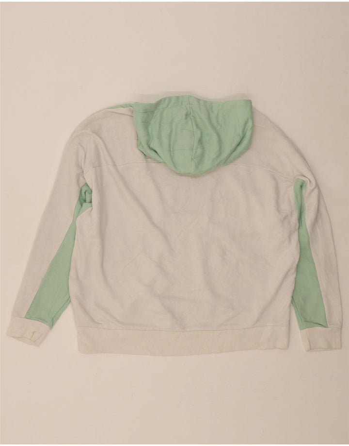 PUMA Womens Oversized Hoodie Jumper UK 16 Large Green Colourblock Cotton Vintage Puma and Second-Hand Puma from Messina Hembry 
