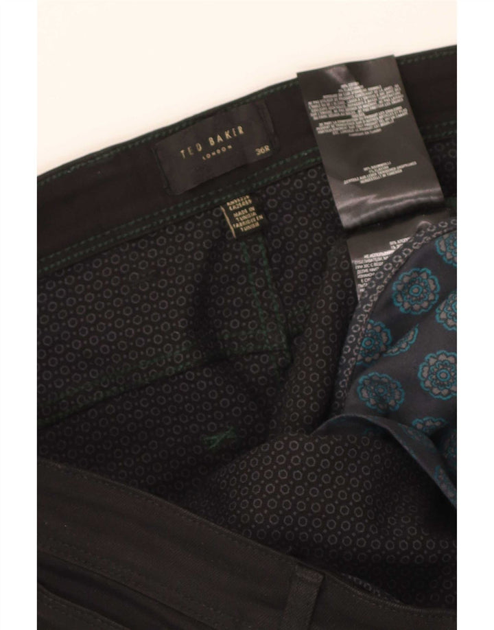 Calça jeans reta masculina Ted Baker W36 L26 algodão preto