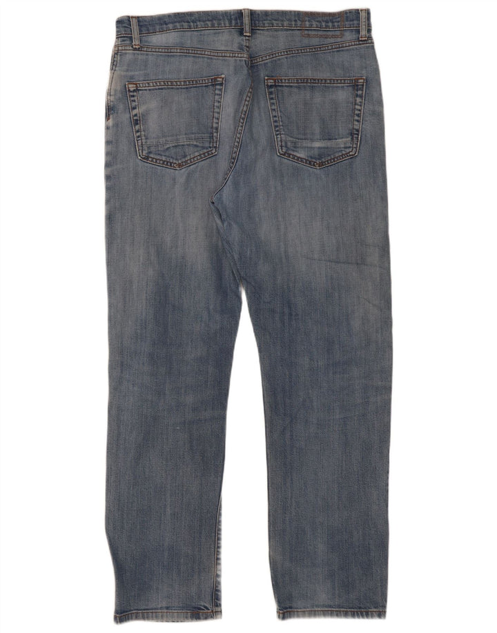 Jeans cônicos masculinos Marks & Spencer W34 L31 algodão azul