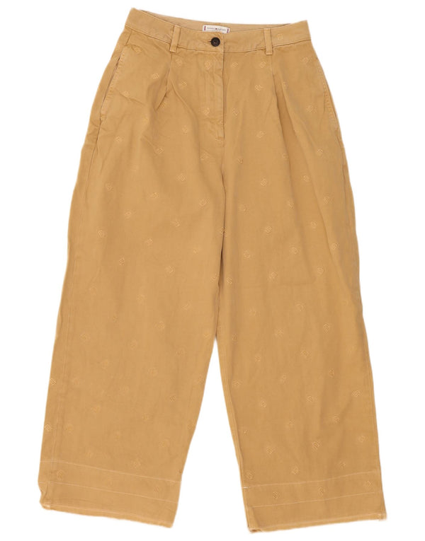 Tommy Hilfiger Calça Chino Feminina Gráfica Reino Unido 10 Pequeno W28 L27 Bege