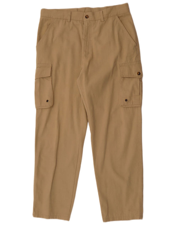 Fila Mens Straight Cargo Calças W36 L30 Algodão Bege