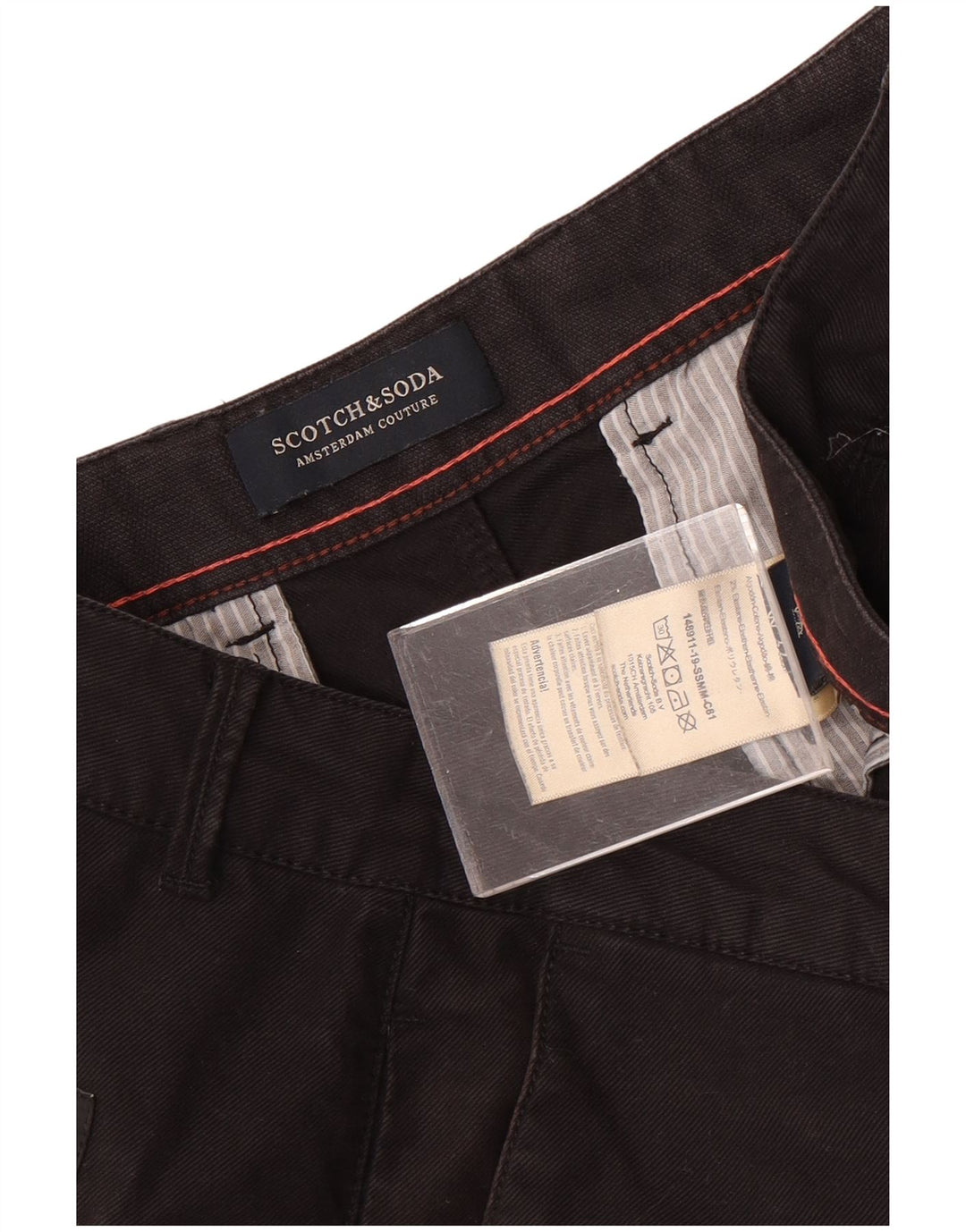 Scotch & Soda Mens Chino Shorts W32 Grande Algodão Preto