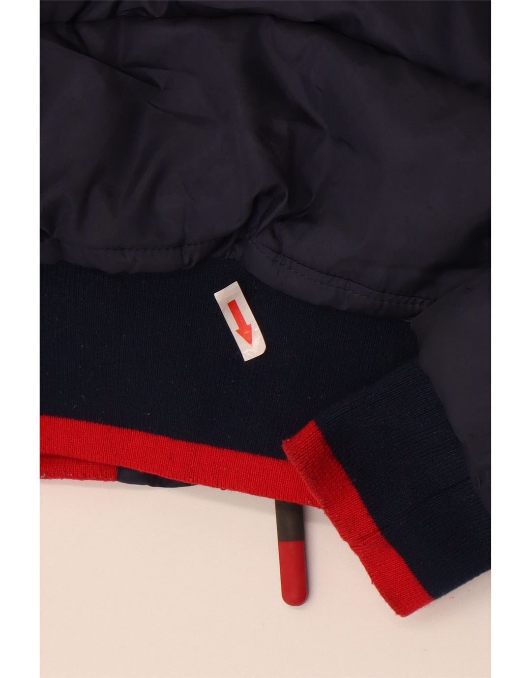 Jaqueta acolchoada masculina Superdry com capuz UK 10 Small Navy Blue Colourblock