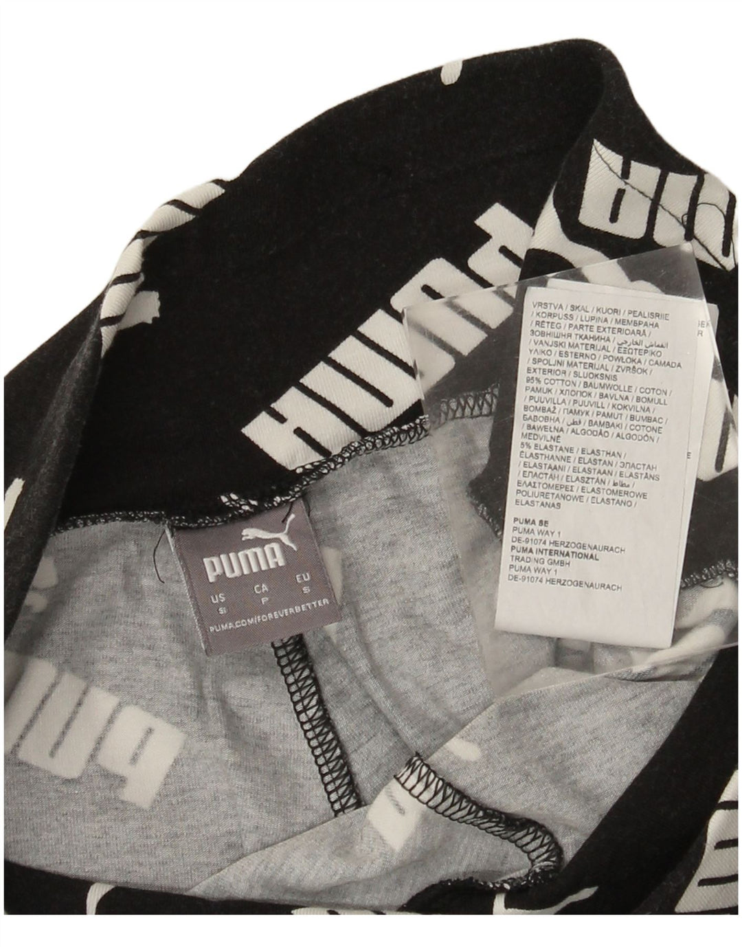 Leggings Puma Feminino UK 10 Pequeno Algodão Preto