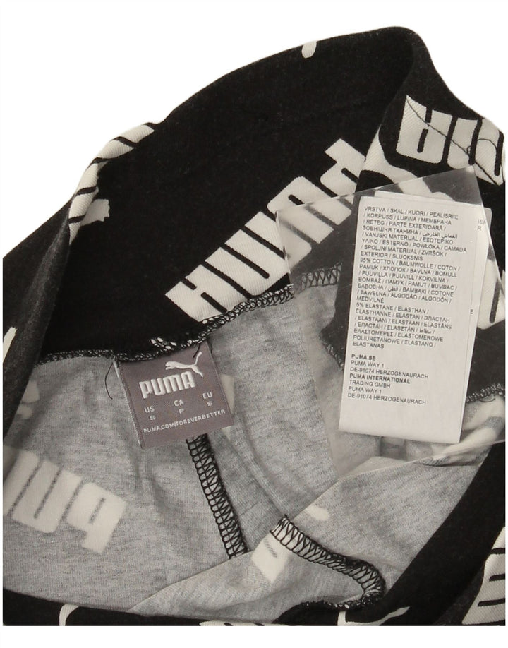 Leggings Puma Feminino UK 10 Pequeno Algodão Preto