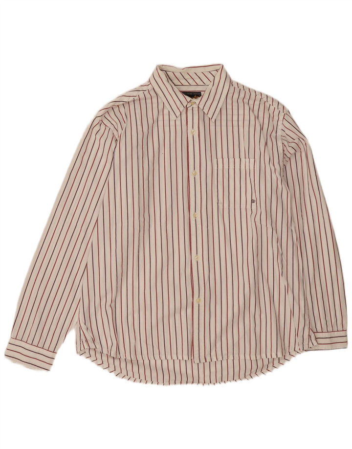 Camisa masculina Wrangler XL algodão listrado branco