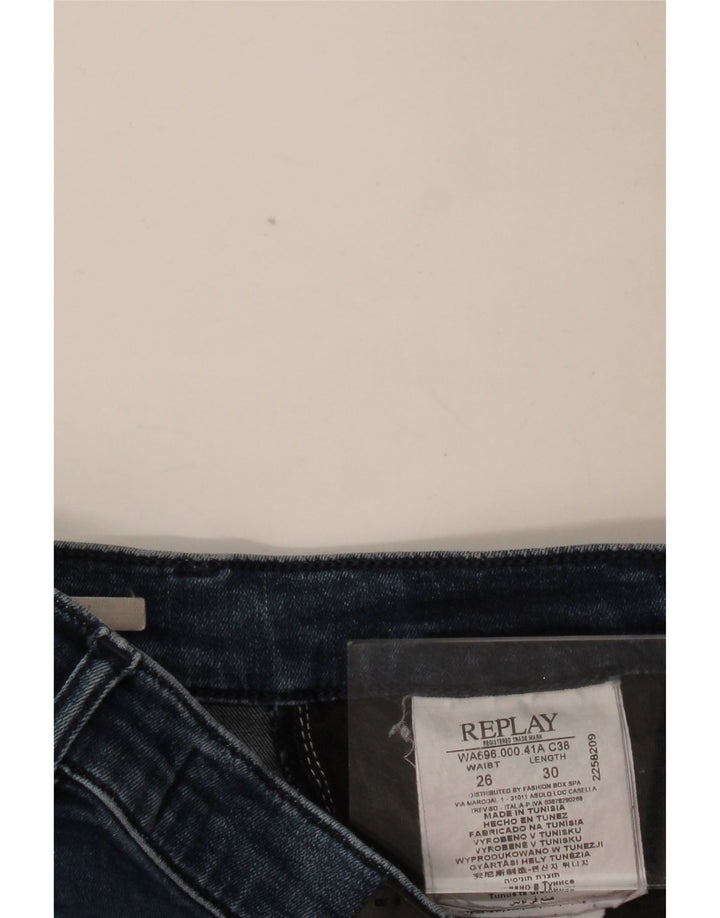 Jeans skinny feminino REPLAY W26 L30 algodão azul