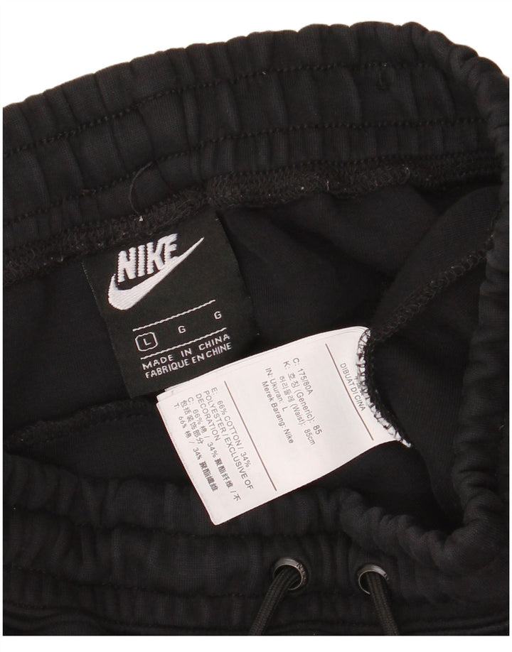 Shorts esportivos Nike Boys 12-13 anos grandes de algodão preto